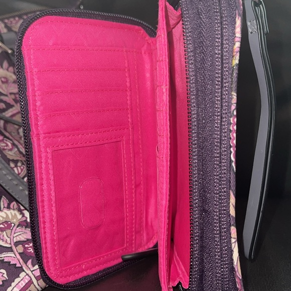 Vera Bradley Purple Floral Patterned Women's Bag and Wallet Set - Picture 6 of 6